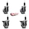 Service Caster 4'' Semi Steel Wheel Swivel 1-1/4'' Expanding Stem Caster Set 2 Brakes, 4PK SCC-EX20S414-SSS-2-PLB-2-114 - alternate 2